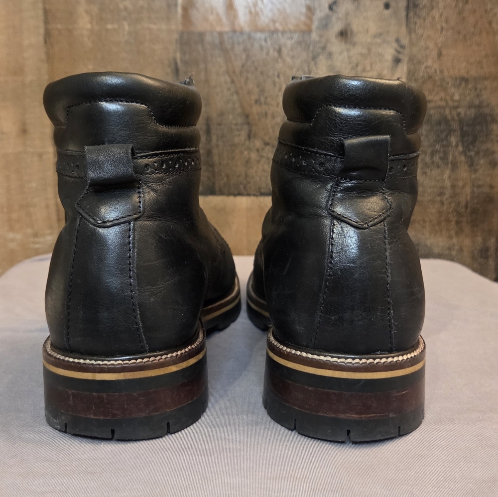 Johnston & Murphy Black Leather Lace-Up Boots Size 9 - Picture 5 of 7